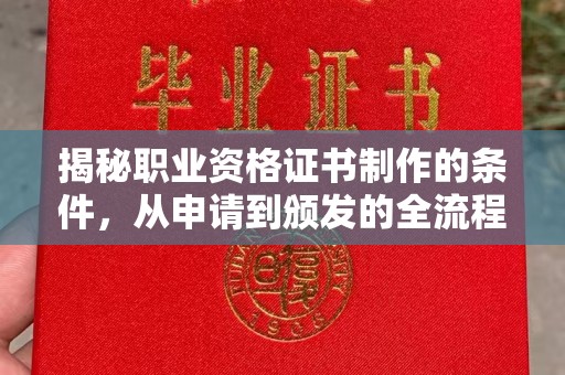 云和揭秘职业资格证书制作的条件，从申请到颁发的全流程解析