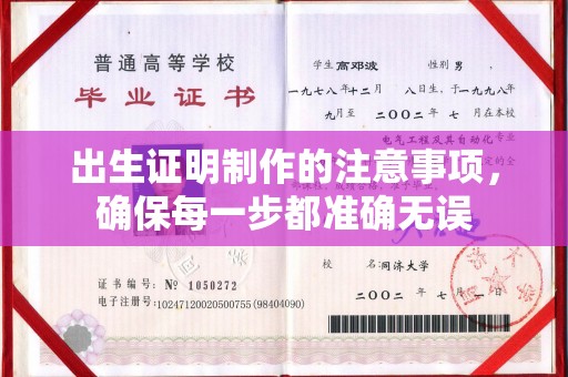 云和出生证明制作的注意事项，确保每一步都准确无误